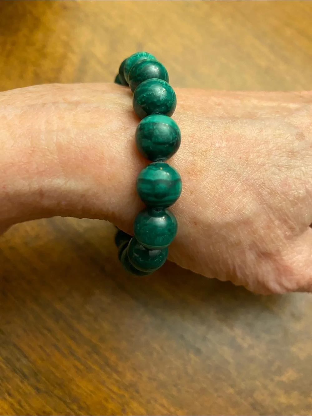 Natural Malachite Gemstone Stretch Bracelet